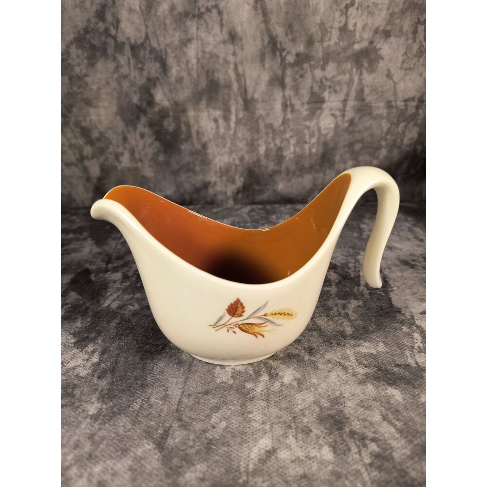 Vintage Taylor Smith Taylor Ceramic Cream & Sugar Set With Wheat Pattern